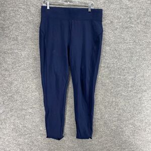 Seven7 Leggings Women L Large Blue Pull On High Rise Elastic Waist Rayon Capri